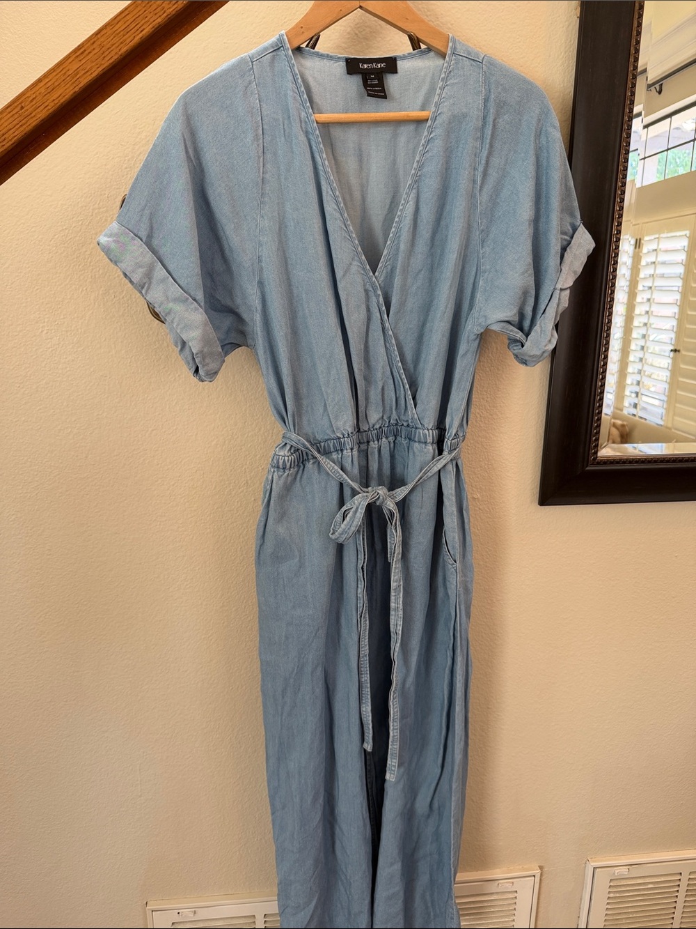 Karen Kane Light Blue Wrap Maxi Dress